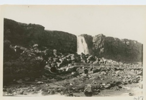 Image of Waterfall [Oxarnarfoss, "Falls of Axes" near Thingvellir]